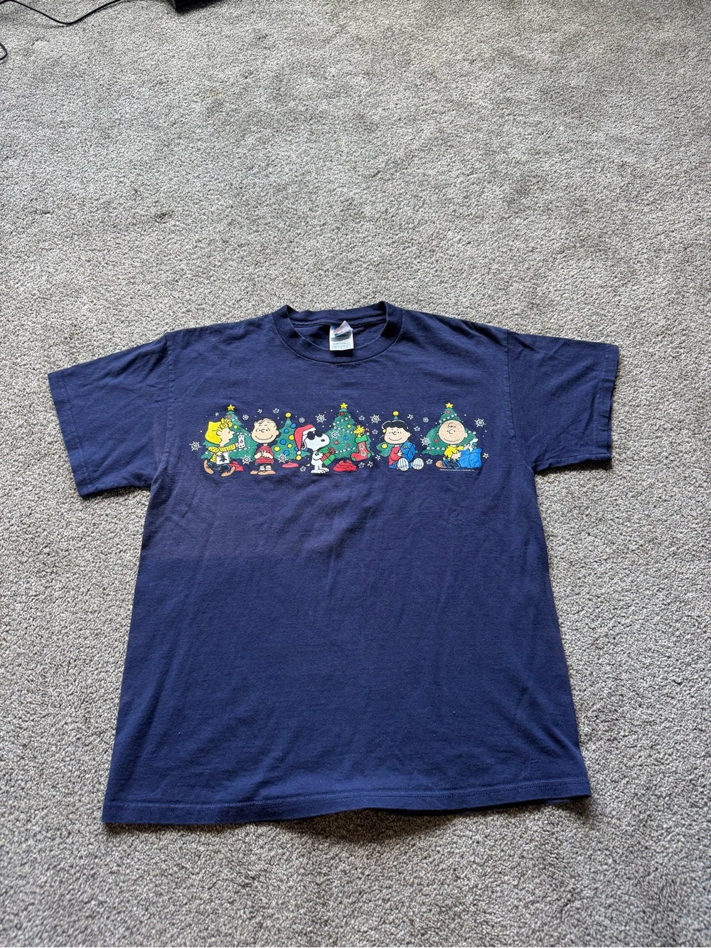 Peanuts Navy Christmas Characters T-Shirt